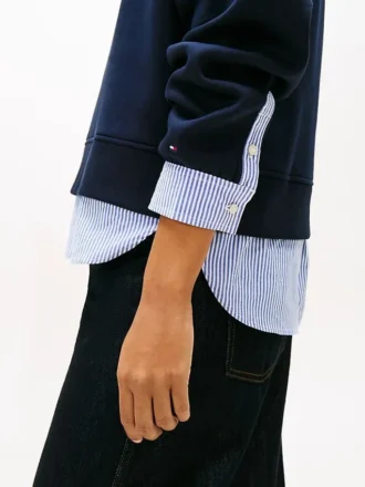 Camisola de malha com efeito de camadas