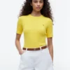 Camisola de malha com tranças de manga curta Camisola de malha com tranças de manga curta