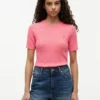 Camisola de malha com tranças de manga curta Camisola de malha com tranças de manga curta
