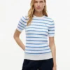 Camisola de malha com tranças de manga curta Camisola de malha com tranças de manga curta