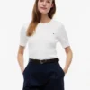 Camisola de malha com tranças de manga curta Camisola de malha com tranças de manga curta