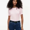 Camisola de malha com tranças de manga curta Camisola de malha com tranças de manga curta