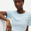 Camisola de malha com tranças de manga curta Camisola de malha com tranças de manga curta