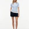 Camisola de malha com tranças de manga curta Camisola de malha com tranças de manga curta