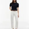 Camisola de malha com tranças de manga curta Camisola de malha com tranças de manga curta