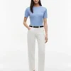 Camisola de malha com tranças de manga curta Camisola de malha com tranças de manga curta