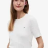 Camisola de malha com tranças de manga curta Camisola de malha com tranças de manga curta