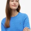 Camisola de malha com tranças de manga curta Camisola de malha com tranças de manga curta