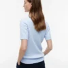 Camisola de malha com tranças de manga curta Camisola de malha com tranças de manga curta