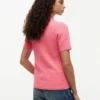 Camisola de malha com tranças de manga curta Camisola de malha com tranças de manga curta