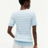 Camisola de malha com tranças de manga curta Camisola de malha com tranças de manga curta