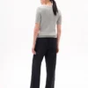 Camisola de malha com tranças de manga curta Camisola de malha com tranças de manga curta