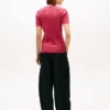 Camisola de malha com tranças de manga curta Camisola de malha com tranças de manga curta