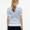 Camisola de malha com tranças de manga curta Camisola de malha com tranças de manga curta