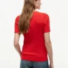 Camisola de malha com tranças de manga curta Camisola de malha com tranças de manga curta