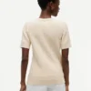 Camisola de malha com tranças de manga curta Camisola de malha com tranças de manga curta