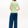 Camisola de malha com tranças de manga curta Camisola de malha com tranças de manga curta