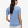 Camisola de malha com tranças de manga curta Camisola de malha com tranças de manga curta