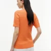 Camisola de malha com tranças de manga curta Camisola de malha com tranças de manga curta