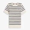 Camisola de malha com tranças de manga curta Camisola de malha com tranças de manga curta