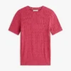 Camisola de malha com tranças de manga curta Camisola de malha com tranças de manga curta