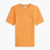 Camisola de malha com tranças de manga curta Camisola de malha com tranças de manga curta