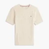 Camisola de malha com tranças de manga curta Camisola de malha com tranças de manga curta