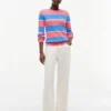 Camisola de malha com tranças e riscas de râguebi Camisola de malha com tranças e riscas de râguebi