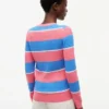 Camisola de malha com tranças e riscas de râguebi Camisola de malha com tranças e riscas de râguebi