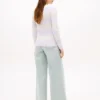 Camisola de malha com tranças e riscas de râguebi Camisola de malha com tranças e riscas de râguebi