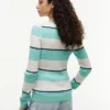 Camisola de malha com tranças e riscas de râguebi Camisola de malha com tranças e riscas de râguebi