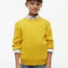 Camisola de malha trançada para criança
