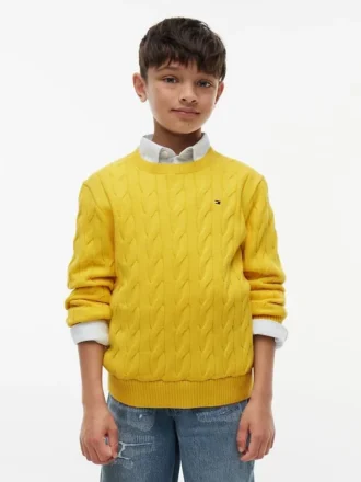 Camisola de malha trançada para criança