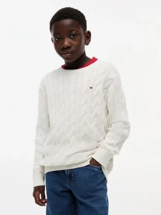 Camisola de malha trançada para criança