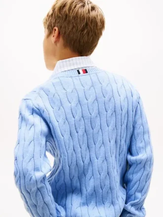 Camisola de malha trançada para criança