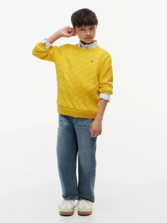 Camisola de malha trançada para criança