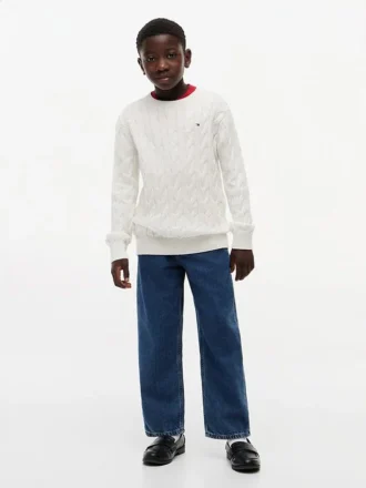 Camisola de malha trançada para criança