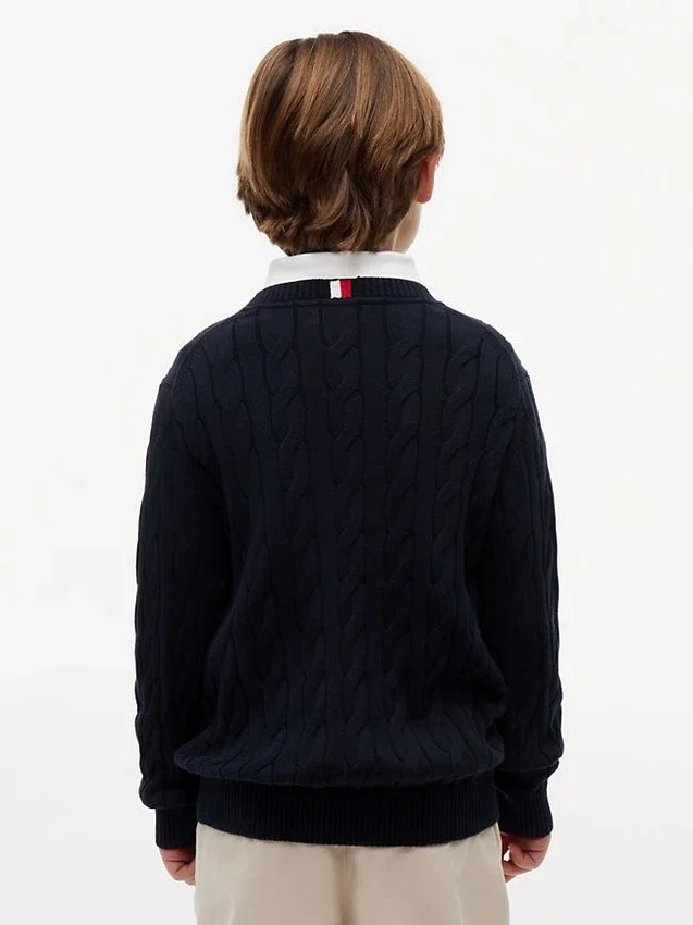 Camisola de malha trançada para criança Camisola de malha trançada para criança