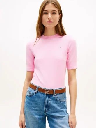 Camisola de manga curta com gola redonda