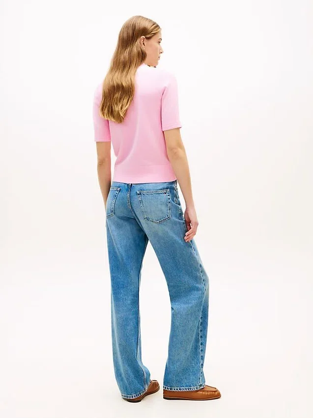 Camisola de manga curta com gola redonda Camisola de manga curta com gola redonda