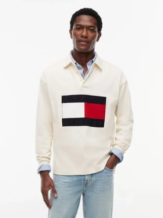 Camisola de râguebi com logótipo de bandeira grande