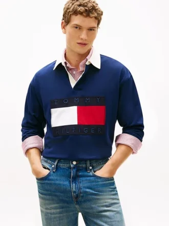 Camisola de râguebi com logótipo de bandeira grande
