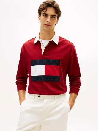 Camisola de râguebi com logótipo de bandeira grande