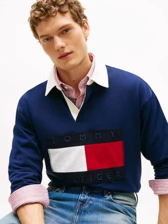 Camisola de râguebi com logótipo de bandeira grande