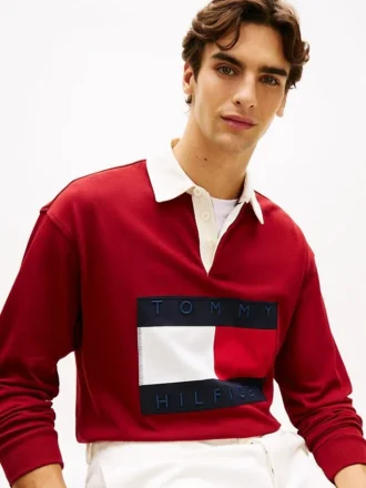 Camisola de râguebi com logótipo de bandeira grande
