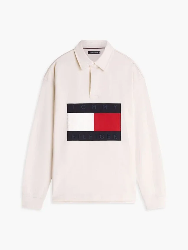 Camisola de râguebi com logótipo de bandeira grande Camisola de râguebi com logótipo de bandeira grande