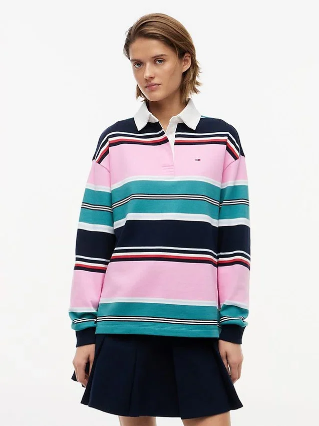 Camisola de rugby Tommy Jeans de corte descontraído Camisola de rugby Tommy Jeans de corte descontraído