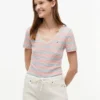 Camisola Favorita com Decote em V às Riscas Camisola Favorita com Decote em V às Riscas