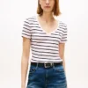 Camisola Favorita com Decote em V às Riscas Camisola Favorita com Decote em V às Riscas