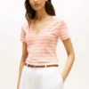 Camisola Favorita com Decote em V às Riscas Camisola Favorita com Decote em V às Riscas
